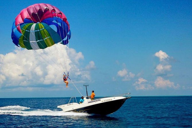 Parasailing over the coast of Punta Cana